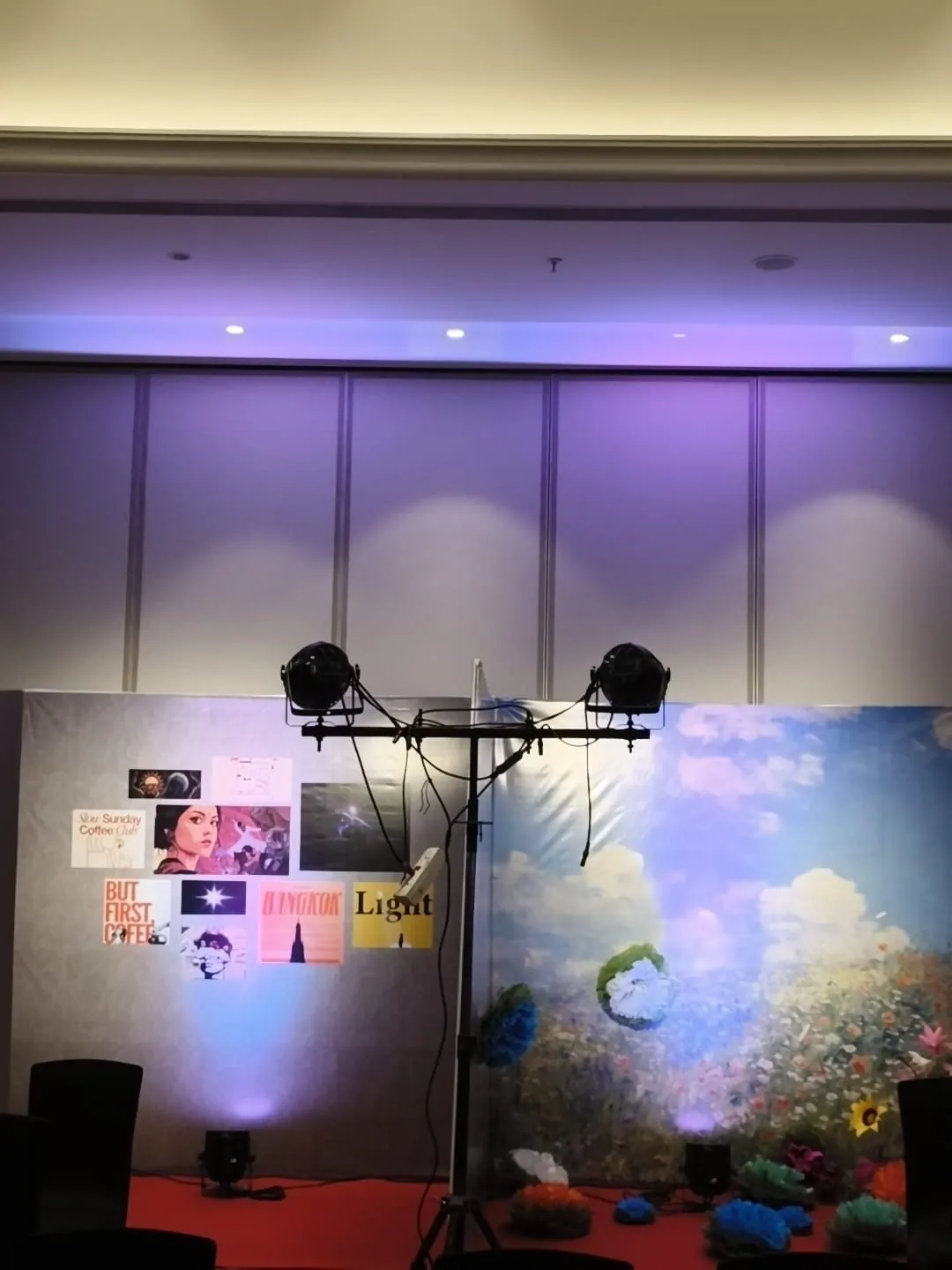Corporate conference with attendees and stage setup